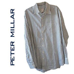 Peter Millar, 100% Cotton Nano luxe‎ Windowpane Long Sleeve Button-down Shirt